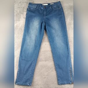 Anne Klein Womens Size 8 Leo Skinny Ankle Zipper Medium Wash
